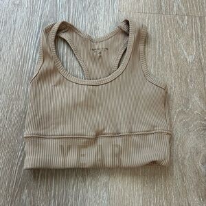 Year of Ours Ribbed Sports Bra in Beige